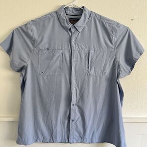 X-Caster by Tallwood Fishing Shirt Blue Size 3XL UPF 30+ Vented Short Sleeve
